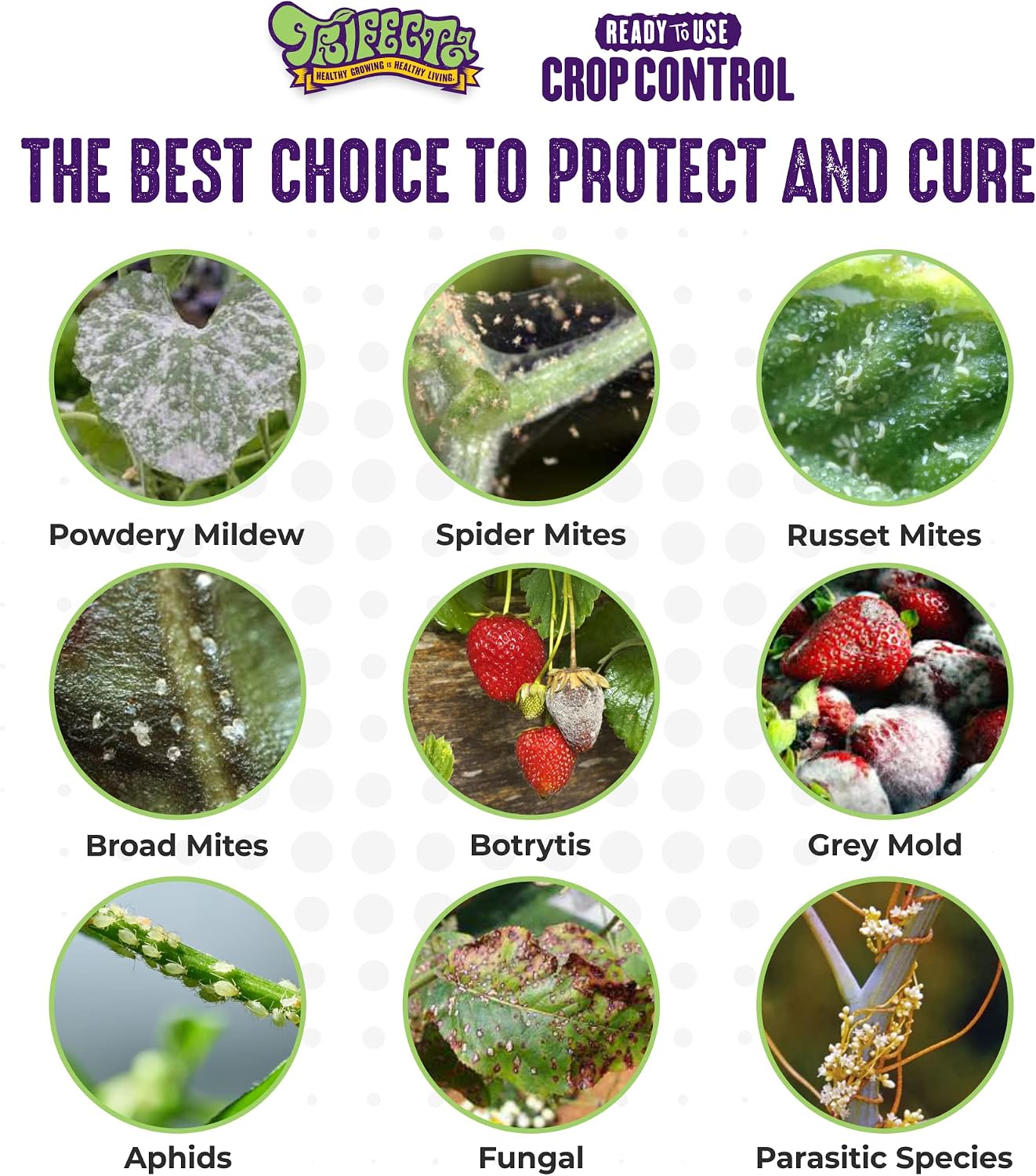 Trifecta Crop Control Ready-to-Use Maximum Strength Natural Pesticide, Fungicide & Miticide – Eliminates Spider Mites, Powdery Mildew, Botrytis & Mold on Plants, 32 oz