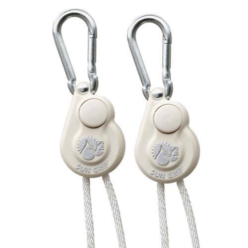 Sun Grip Push Button Light Hanger 1/8 in White -1/Pair (12/Cs) - Healthy Hydro